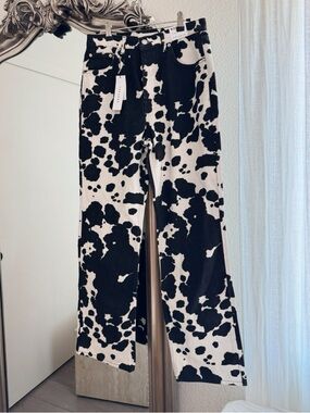 Topshop Black and White Cow Print Jeans